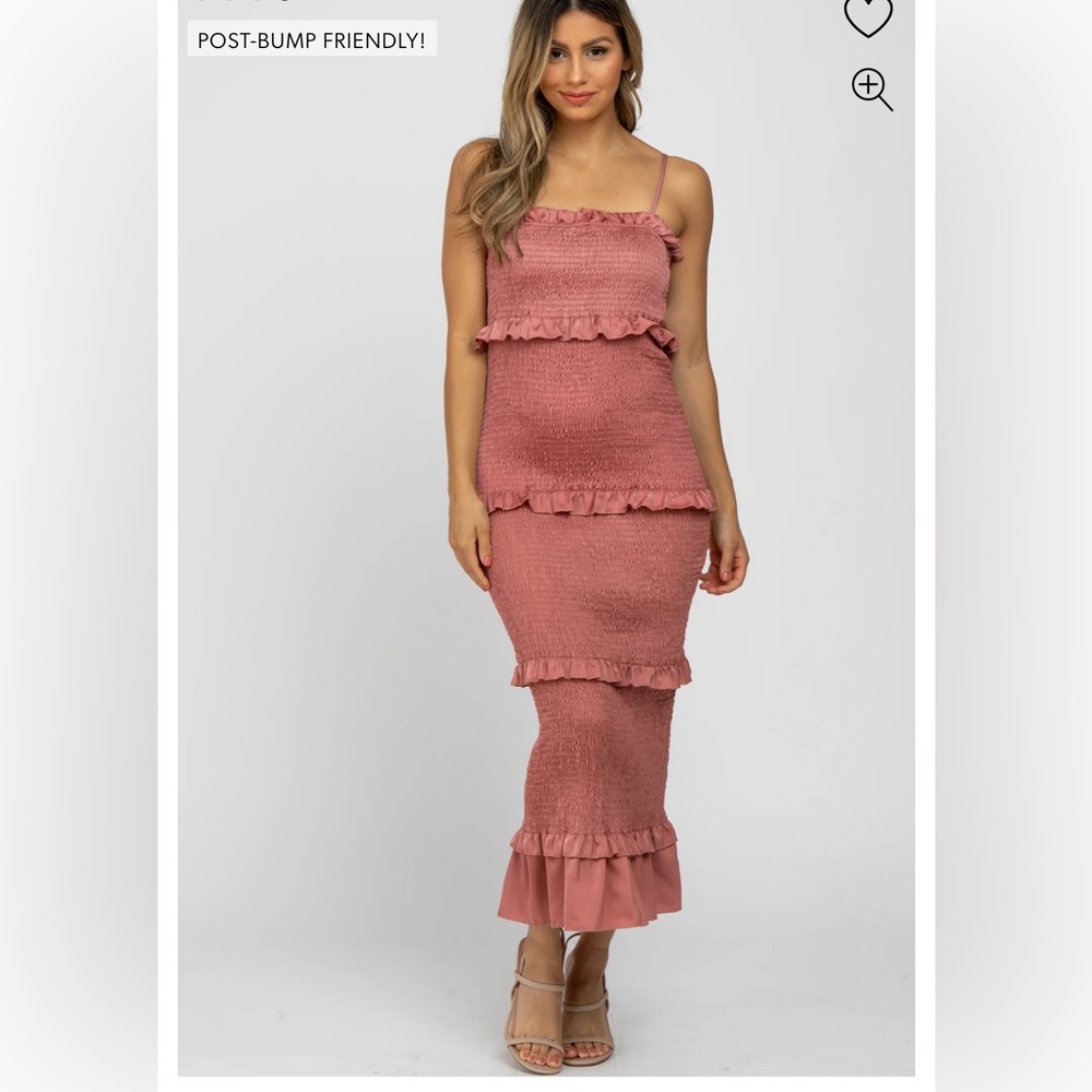 Pinkblush Ruffled Pink Maternity Dress - Picture 4 of 6